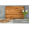 thumbnail image 5 of Cutting Board, Rectangle Shape Real Teak Wood Cutting Boards for Kitchen, Set of 3 Wooden Chopping Board with Juice Groove for Meat and Vegetables 24 Inches, Pack of 3 Pieces, 5 of 7