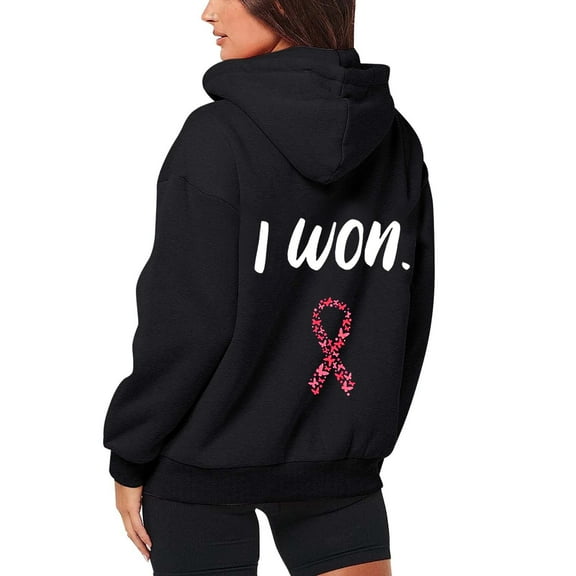 XIAONU Women'S Hoodies Breast Cancer Prevention Monthly Zipper Hooded Long Sleeve Pocket Drawstring Casual Fleece Sports Hoodie