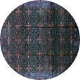 thumbnail image 1 of Ahgly Company Indoor Round Oriental Turquoise Blue Industrial Area Rugs, 6' Round, 1 of 4