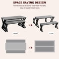 thumbnail image 4 of Dining mesa y bench set para 4: rectangular dining room mesa set con sturdy metal frame, space-saving para kitchen, dining room, o apartment (gris), 4 of 8
