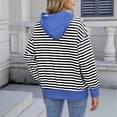 thumbnail image 5 of Tnhcen Women's New Fall Striped Hoodie Sweatshirt - Casual Oversized Tops with Pockets Plus Size Stretchy Striped Tops (S-2XL), 5 of 8