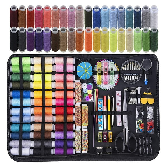 Yesfashion 200 Pcs Sewing Kit Thread Spools for Kids Beginner Travel Emergency