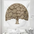 thumbnail image 1 of Tree Tapestry, Monochrome Oak Tree Design with Fresh Foliage Woodland Themed Image, Fabric Wall Hanging Decor for Bedroom Living Room Dorm, 5 Sizes, Brown and Pale Brown, by Ambesonne, 1 of 1