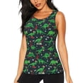 thumbnail image 1 of Fotbe Dino Christmas Party Blusas Sin Mangas para Mujer – Estilo Casual, Corte Suelto, Slim-Fit, Cuello Redondo Deportivo, Tops de Verano para Gimnasio y Yoga-Large, 1 of 7