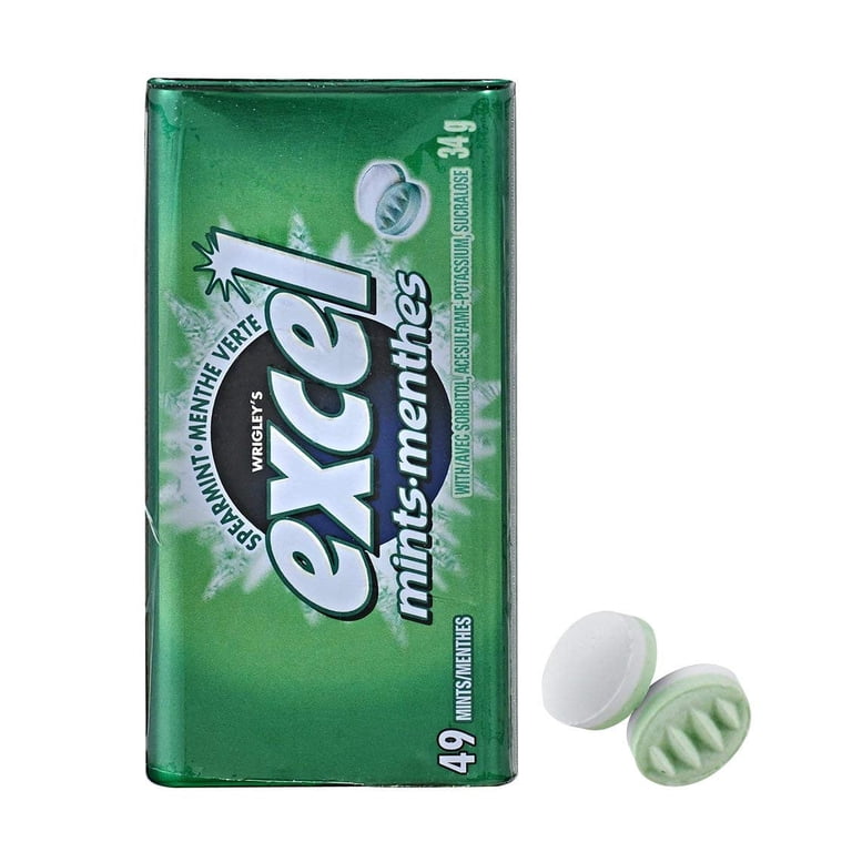 ミント1剤８本　2剤１本 Excel Mints Spearmint, Tin, 34g/1.2 oz., Reclosable Metal Tin, 8