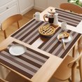 thumbnail image 5 of Brown Striped Placemats Set of 2 Vintage Rustic Simple Lines Texture Place Mats Indoor Wipeable Table Mats Washable Cloth Dining Table Placemats for Kitchen Holiday Party Home Decor 13x19 Inch, 5 of 9