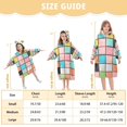 thumbnail image 4 of FORMRS Wearable Blanket Hoodie with Sleeves for Kids Cozy Flannel Sweatshirt, Colorful Checkered Pattern, 4 of 7