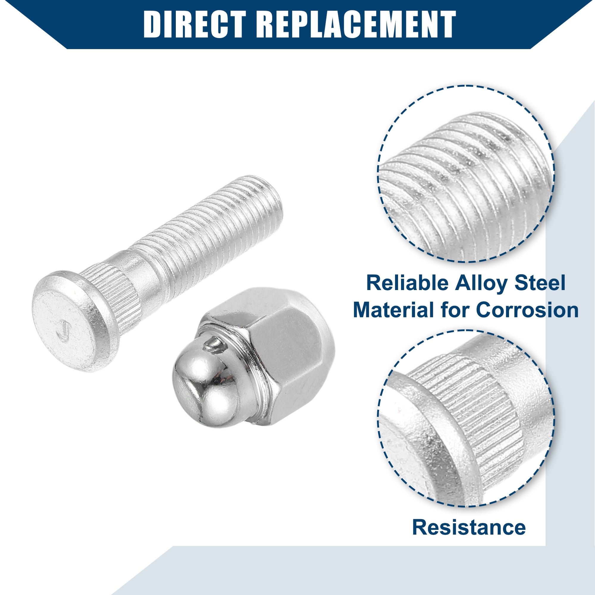 Unique Bargains M12-1.5 Wheel Stud Bolt for Hyundai Elantra Santa Fe for Kia Forte Rio