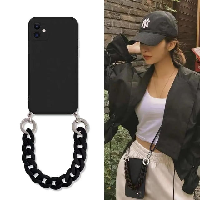 Funda de lujo con cordón para collar y pulsera de ámbar y mármol para iPhone 14 11 12 13 Pro Max X XS XR 6 7 8 Plus SE Mini funda de silicona suave Tan Jianjun unisex