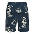 thumbnail image 6 of Kll Vintage Marine Men'S Casual Summer Beach Shorts Hawaiian Shorts With Pockets-Xx-Large, 6 of 9