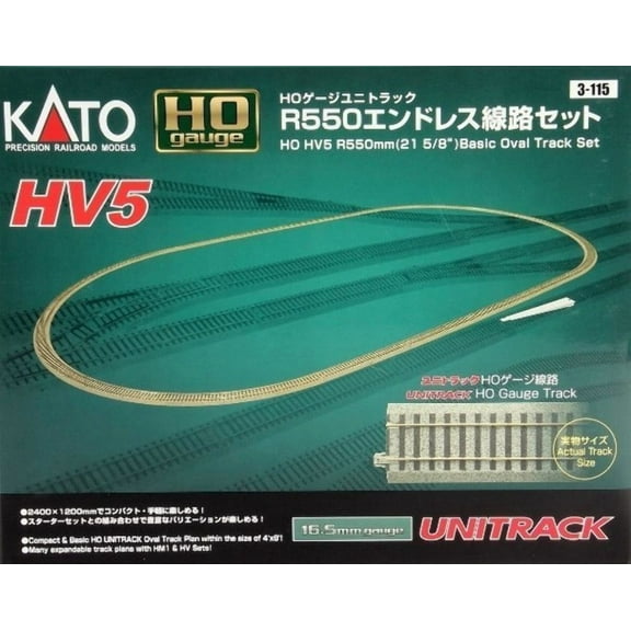 Kato Usa Model Train Products Hv5 Unitrack R550Mm Basic Oval Track Set, 21 58