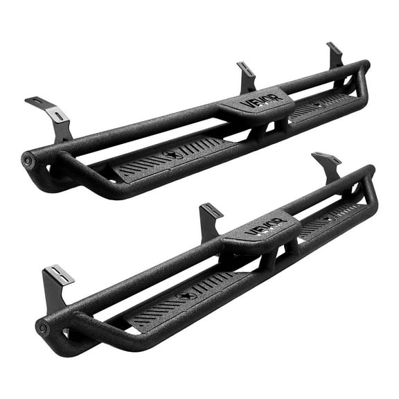 VEVOR Running Boards, 6 Inches Side Steps Compatible with 2005-2023 Toyota Tacoma Double Cab, Black Carbon Steel Nerf Bars, 550 lbs Load Capacity, Wide Non-Slip Hollow Surface with Rustproof Coating