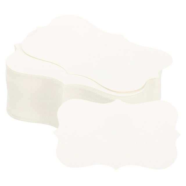 Unique Bargains 2' x 3.5' Blank Paper Business Cards Small Index Flash Cards Words Message Note Card Lace, White 100 Pack