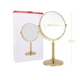 thumbnail image 1 of Personal Makeup Mirror Vanity Mirror With Lights Desktop Vanity Mirror Stainless Steel Rotating Double-sided Mirror Retro Bathroom Mirror Handheld Beauty Mirror ,Widely Use, 1 of 5