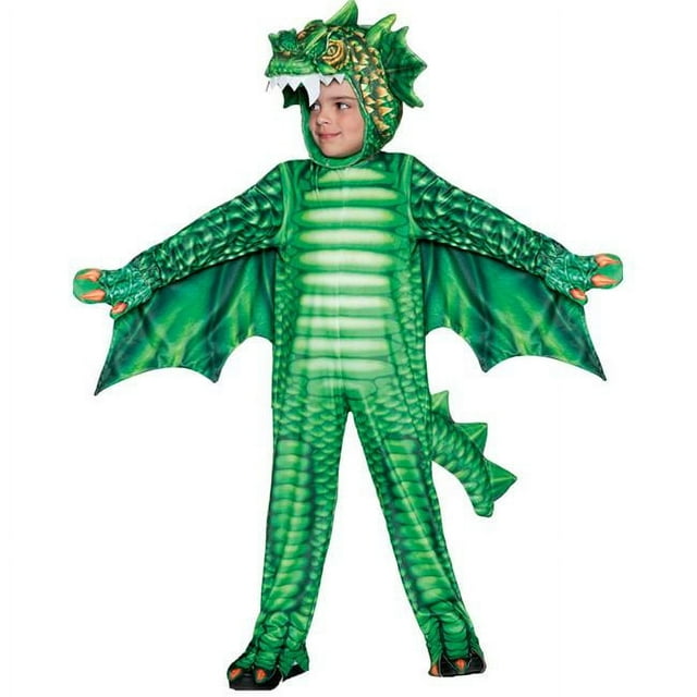 Underwraps UR20052TXL Green Dragon Printed Child Costume, Green - Small 4-6