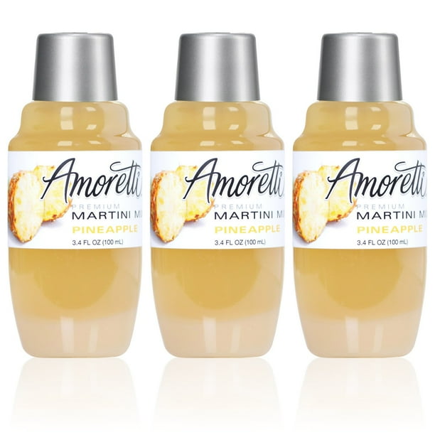 Amoretti Premium Martini Cocktail Mix Minis, Pineapple, 3.4 Fluid Ounce