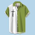 thumbnail image 2 of DGMIOCS Chemise de Bureau pour Hommes Imprimée Résistante aux Plis Chemise Décontractée Verte TTTG, 2 of 3