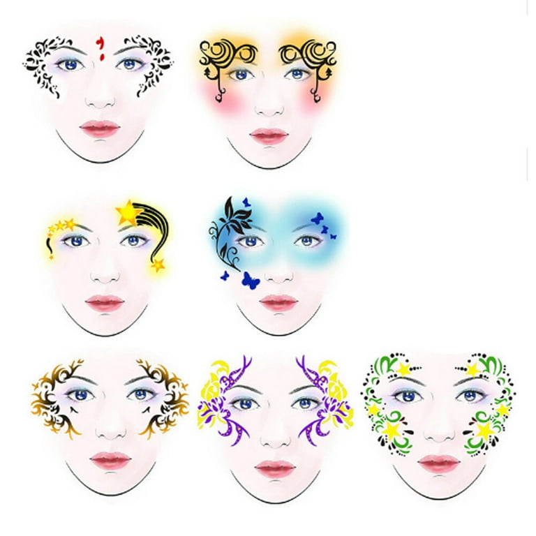 Reusable Face Paint Stencils, 7styles/set Body Painting Template Flower Star Facial Design Perfect for Parties, Christmas, Halloween, Carnivals,Church Events - Walmart.com reusable-face-paint-stencils-7styles-set-body-painting-template-flower-star-facial-design-perfect-for-parties-christmas-halloween-carnivals-church-events-walmart-com