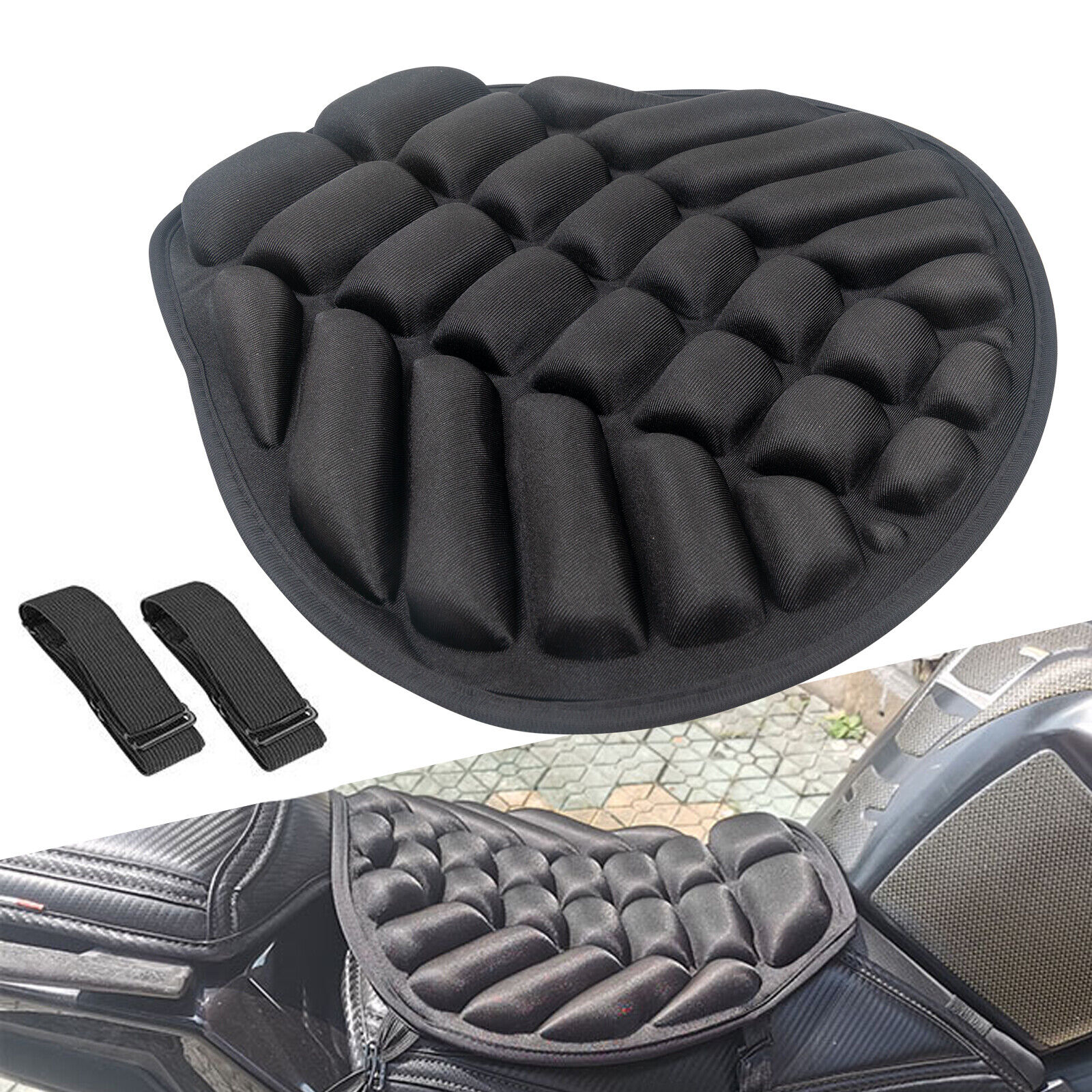 Diamond Plate Gel/memory Foam Motorcycle Seat Cushion
