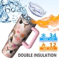 thumbnail image 5 of OBREWU Pink Beagle and Flower Tumbler with Handle and Lid,Pink Beagle and Flower 40oz Double Wall Vacuum Insulated Tumbler,Cups Gift for Women and Men, 5 of 7
