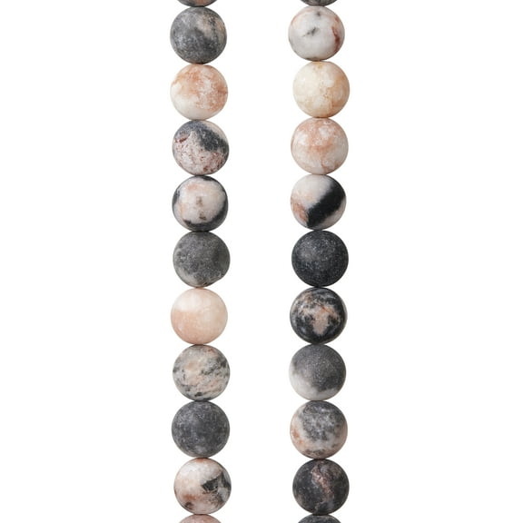 12 Pack: Pink & Gray Mix Agate Round Beads - 8mm by Bead Landing