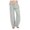 Gray, variant on Womens Boho Pants Causal Palazzo Pant Cotton Linen Beach Trousers Drawstring Elastic Waist Pants with Pockets Blue XL