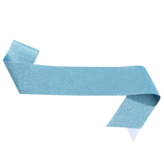 Firefly Hope 1Pcs Bridal Shower & Homecoming Blank Glitter Sashes, Adjustable Plain/Glitter Shoulder Strap, Reusable Party Etiquette Belt for Groom/Miss/Queen, Light Blue