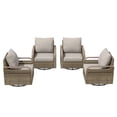 thumbnail image 4 of INTER HUT Modern Wicker Outdoor Swivel Rocking Chair, Rattan Glider Rcoker Chairs Patio Furniture, 4 Chairs, Brown/Gray, 4 of 9