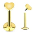 thumbnail image 1 of Internally Threaded 16G Labret / Monroe with Flat Top Heart - 3 Colors Available, 1 of 3