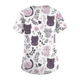 thumbnail image 5 of Stretch Scrubs for Women,Animal Ribbon Print Nurse Tops - Stretchy V-Neck Scrub Shirts with Hidden Pen Pocket - Multicolor - XL, 5 of 5