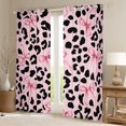 thumbnail image 2 of Manfei Girls Cheetah Print Bow Knot Blackout Curtains Set of 2 (52x84 Each),Vintage Leopard Print Bow Tie Window Curtains for Kids Teens,Luxury Bedroom Decor, 2 of 6