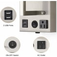 thumbnail image 3 of Bedroom Bedside Wall Lamp With Socket, White Fabric Lampshade Living Room Wall Lamp (2 Sets), 3 of 3