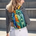 thumbnail image 6 of Naloa Bright Paper Cactus Scene Canvas Backpack for Men Women Rucksack Casual Travel Daypack College Tote Satchel Bookbag for Teens-Medium, 6 of 7