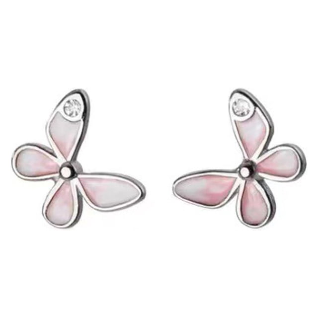 Earing S925 Estilo Literario Plateado Hilo De Mariposa De Mariposa Mini Sleep Sin Tomar Earing Clavos para los oídos