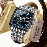 Men's business steel belt quartz fashion three-eye six-pin watch