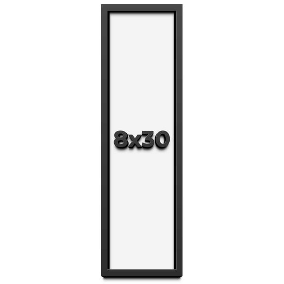 8x30 Shadow Box Frame Black | 1 inches Deep Real Wood Contemporary Shadowbox Display Frame | UV