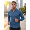 thumbnail image 5 of Xidunhg Men's Quarter Zip Pullover Long Sleeve, Moisture Wicking Quick Dry Athletic Shirt for Running Golf Gym Workout Casual, 5 of 13