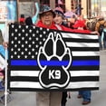 thumbnail image 2 of Cayyon  K9 Paw Thin Blue Line Grommet Flag Police Officer Law Enforcement Flag 3x5Feet Banner with 2 Brass Grommets, 2 of 4