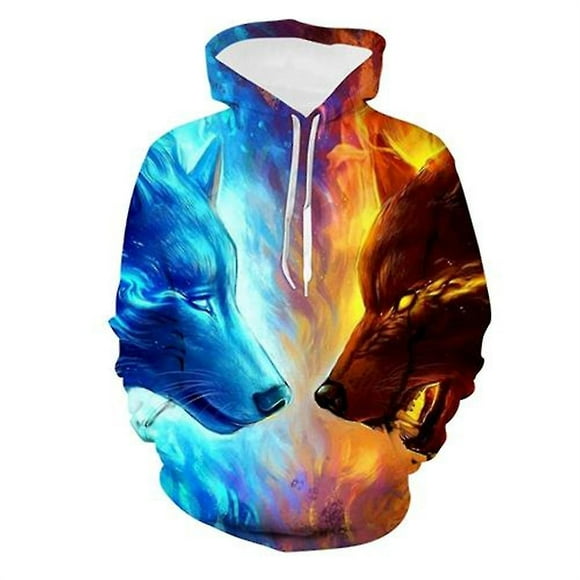 Animal Plus Size Sweatshirt Wolf 3d Printed Hoodie Sweatshirt Style 14