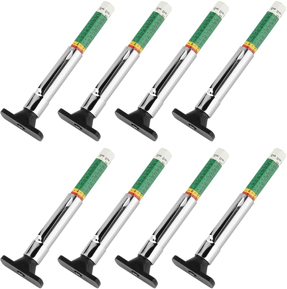 MilcTabe 8 Pack Tyre Tread Depth Gauge Color Coded Tire Depth Gauge