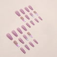 thumbnail image 3 of Uñas postizas largas estilo ataúd de Gifiky, uñas francesas con degradado, uñas acrílicas con remolinos para mujeres y niñas, 24 unidades, 3 of 7