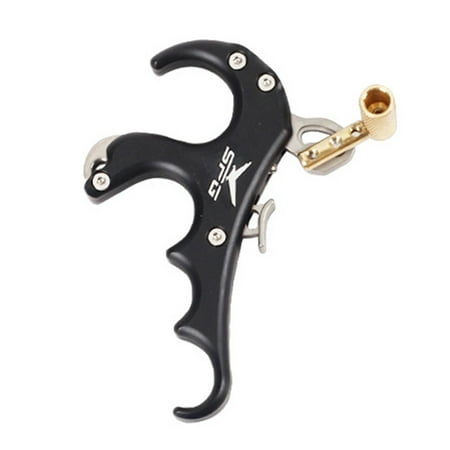 Aluminum Alloy Four-Finger Grip Composite Pulley Bow And Arrow Release Device Black