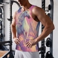 thumbnail image 5 of Gukieu Colorful Cloud White Horse Print Men's Quick Dry Fitness Vest, Round Neck Sleeveless Fitness Bodybuilding Top-3X-Large, 5 of 7