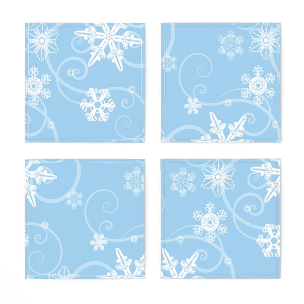 Snowflake Blue Napkins Set of 4 Holiday Winter Snow NEW Christmas Company Store 