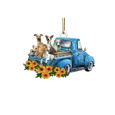 

Veki Pendant Rearview Mirror Car Sunflower Truck Creative Decoration Dog Pendant Car Decorative Easter Eggs for Display Large