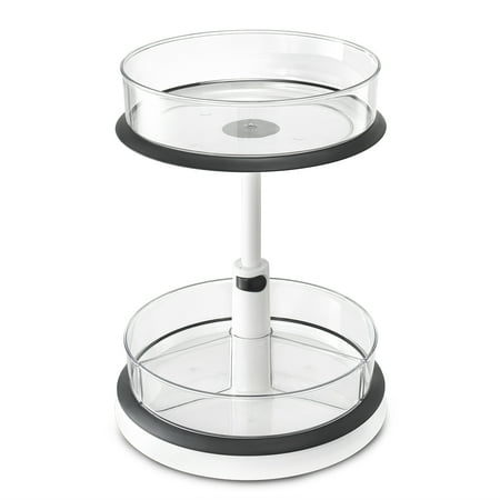 Sorbus 2-Tier Clear Lazy Susan - Rotating Kitchen Organizer