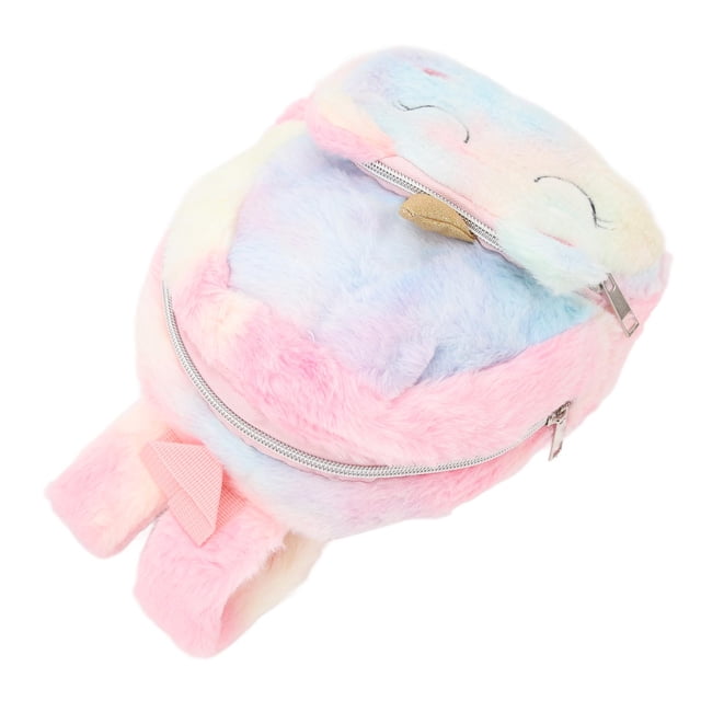 Linda Mochila De Dibujos Animados Con Patrón Vívido, Mochila Escolar De Peluche Suave Para Niñas Pequeñas, Correa Ajustable, Duradera Y Resistente A La Abrasión