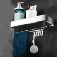 thumbnail image 4 of Organizador Baño Repisa Baño Estante De Baño Montado En La Pared Estante De Baño De Acero Inoxidable Sin Taladro Multifunción Para Inodoro Balcón Estante Baño ( Color : Silver , Size : 30*12.5*10cm ), 4 of 6
