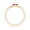 thumbnail image 2 of Angara Natural Ruby Heart Ring with Diamond for Women in 14K Yellow Gold (Size-5mm) – July Birthstone Jewelry | Solitaire Ruby Ring (Ring Size - 7), 2 of 9