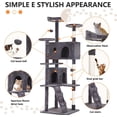 thumbnail image 6 of Dkelincs 70"H Large Multilevel Cat Tree, Double Condo Cat Tower with Scratching Post Tower & 3 Top Perches, Light Gray, 6 of 7